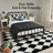 Modern Green/White Checkered Machine-Washable Shag Area Rug-376080385-376080384