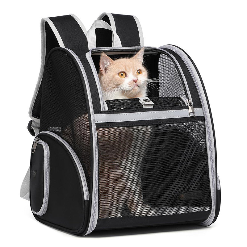 Cat Backpack Carrier Pet Backpack Carrier For Small Dogs And Medium Cat Puppy Kitten Bunny Up To 15Lbs, Cat Carrying Backpack Collapsible With Fully Ventilated Mesh With Safety Leash
