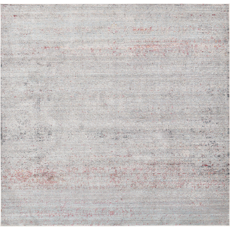 Tapis oriental gris Glasser, Carré 8 pi