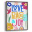 Pop Love Peace Joy, reproduction encadrée - bois massif-1744424009