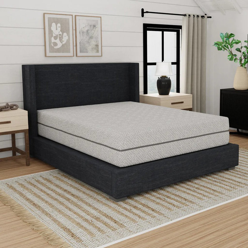 Matelas en mousse viscoélastique gélifiée de 14 pouces de qualité supérieure Auddie avec base à grille d'aération, système de refroidissement respirant
