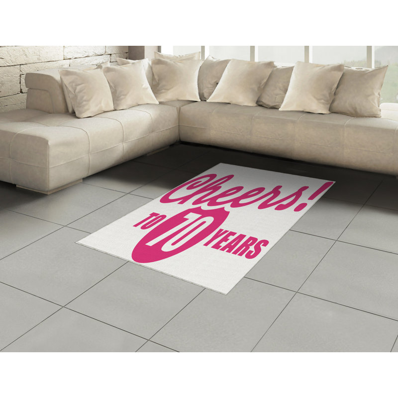 Hot Pink High Density Long Fiber Poly Threads Decorative Area Rug Carpet, Rectangle 4' x 5'8"