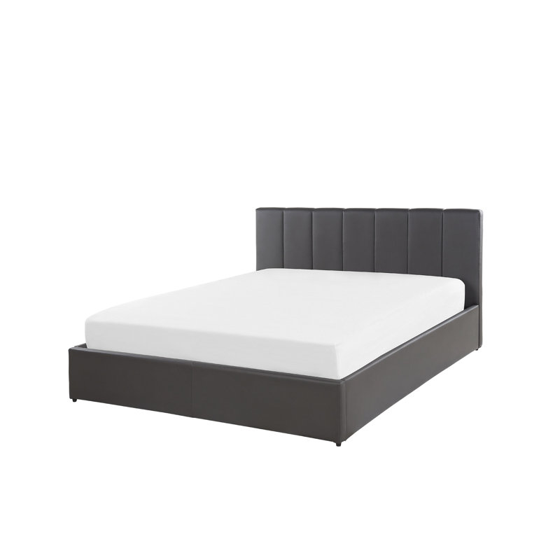 Dreux Upholstered Ottoman Storage Bed, European Double (140 x 200cm), Grey