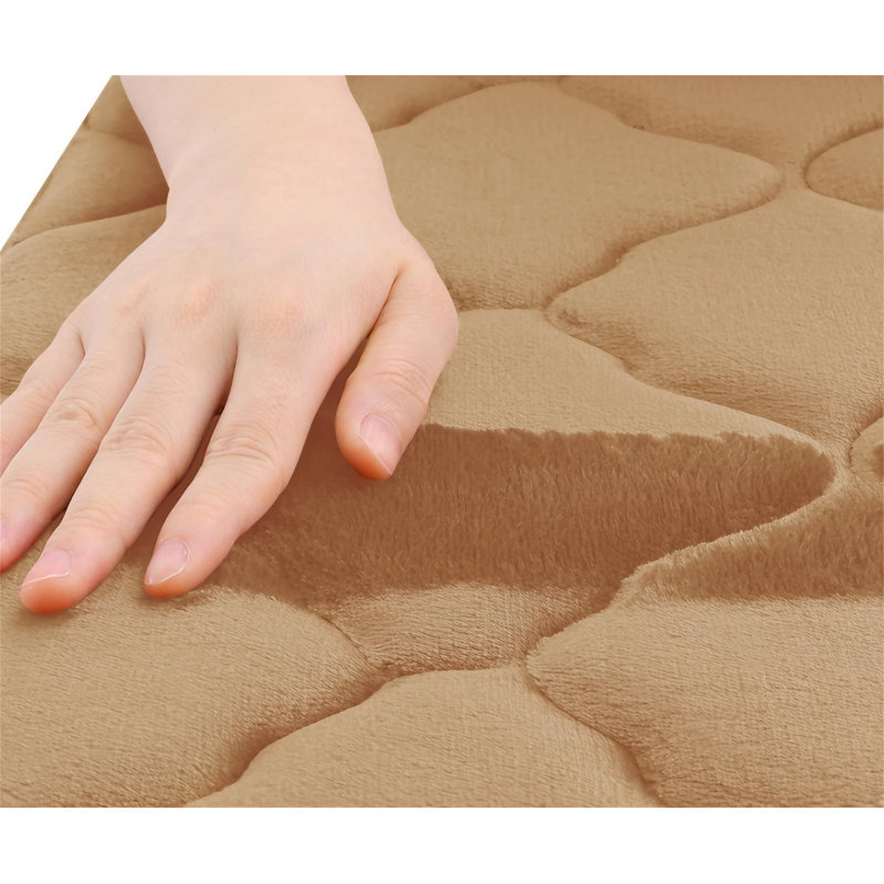 Memory Foam Bath Mat,  Soft Absorbent Non-Slip Bathroom Rug, Machine Washable, Dark Beige, 24"X16", Dark Beige