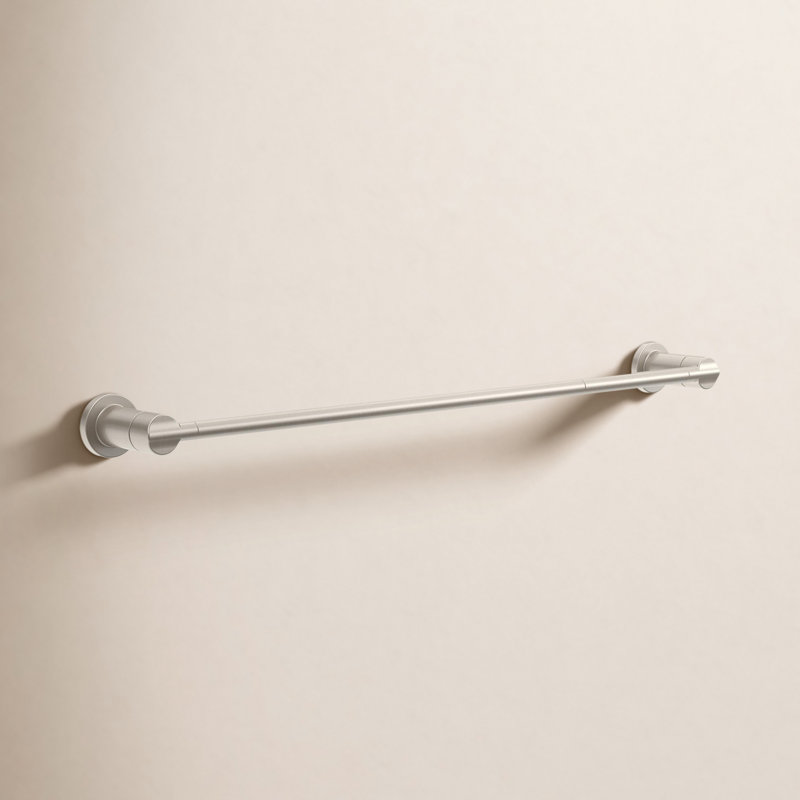 Porte-serviettes mural avec rallonge de bain 6 po Nicoli, Nickel brossé