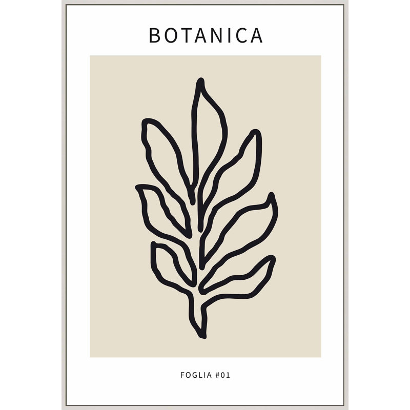 Foglia Botanica 3 Print by Romina Gadler, 38" H x 26.5" W x 1.25" D, White Framed Canvas