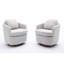 Chaise en tissu bouclé gris de style moderne avec coussin de dossier en coton et base en bois massif brun pour le salon-1386237922