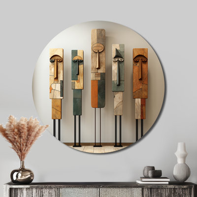 Art africain traditionnel totems - Art mural rond spirituel
