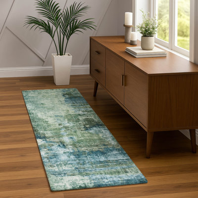 Tapis abstrait intérieur / extérieur lavable à la machine Efhantillonko ACN2300