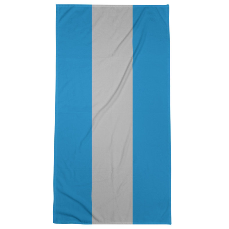 Cotton Blend Beach Towel, Blue/Silver