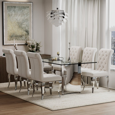 20.1'' H Tufted Velvet Upholstered Parsons Chair