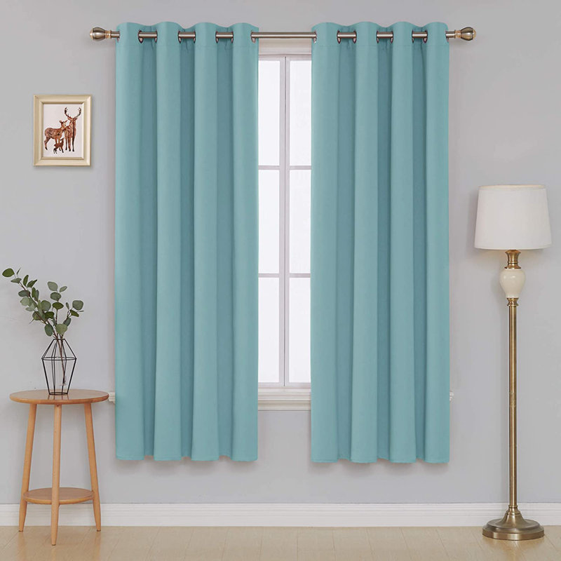 Makua Room Darkening Curtain Pair, 52" W x 84" L, Sky Blue