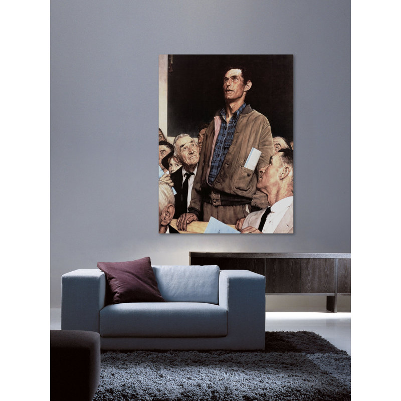 « freedom of speech » par norman rockwell, reproduction d’art sur toile tendue, H 52 po x l 40 po