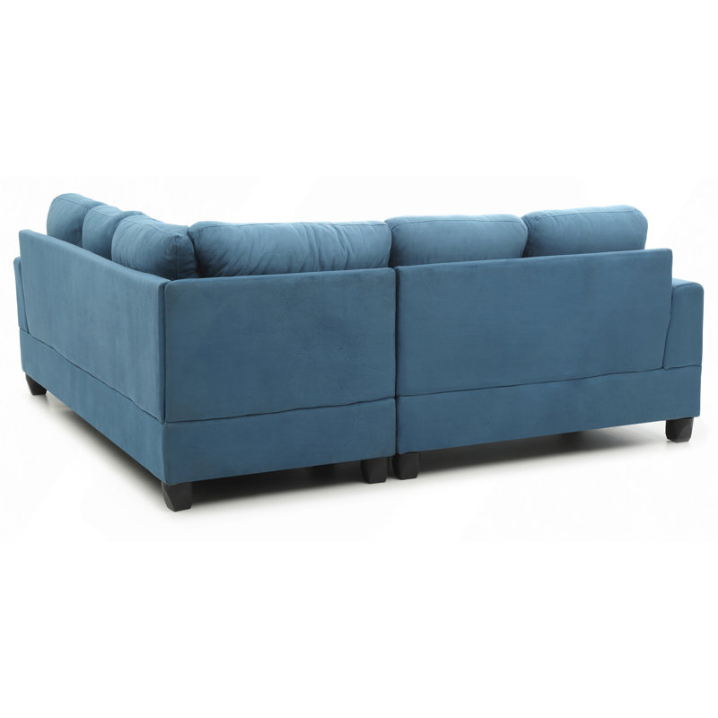 Sectional Sofa, Transitional Micro Suede Sofa, Removable Backs/Arms, Reversible Chaise And Kiln-Dried Frame