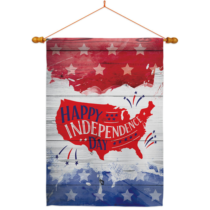 Double Sided Polyester Independence Day Flag Set, 40" H x 28" W
