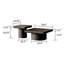 Ensemble de tables basses modernes 2 pièces avec piédestal cylindrique et cannelé Modern Wood-2034282682