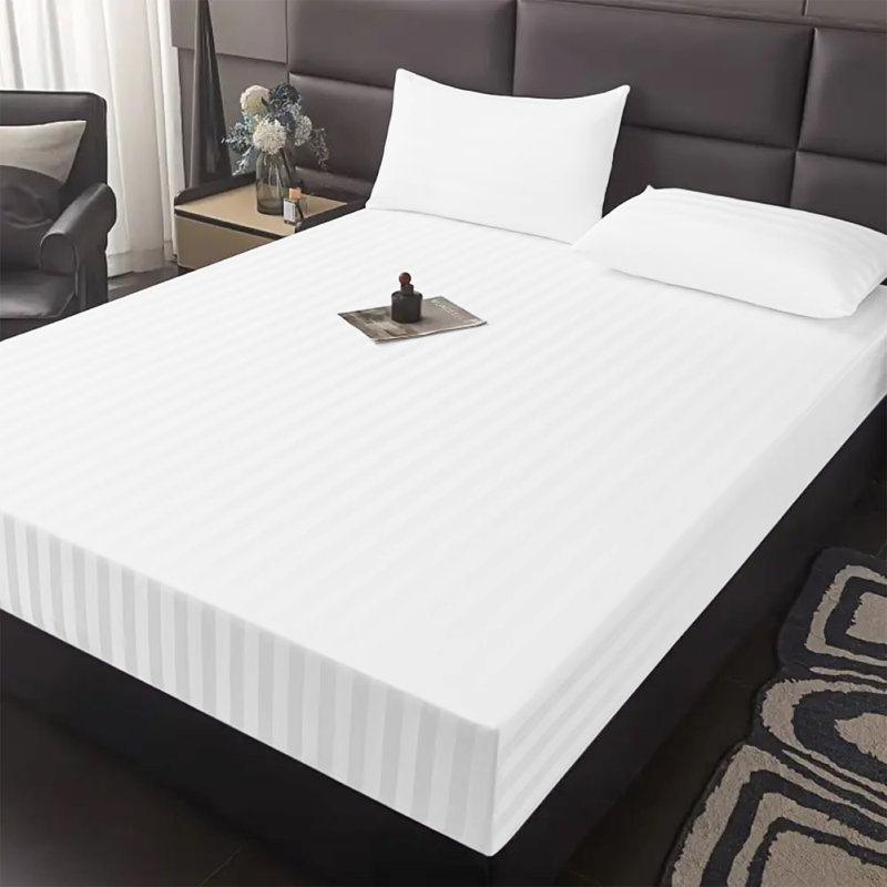 Microfiber Luxury 40cm Deep Fitted Sheet, Double (4'6), White