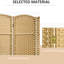 Room Divider 4 Panel, 5.6' Tall For Home. Hand-Woven Pattern With Natural Wood Flavour. Versatile Partition. Frame & Polypropylene Webbing. Lightweight And Foldable. No Assembly Required Panel Folding