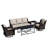 5-Person Outdoor Patio Conversation Seating Group Swivel Chairs With Coffee Table And Beige Cushions-172324841