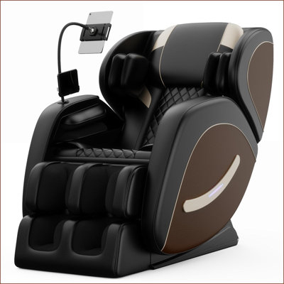 Recliners with Massage &amp; Zero Gravity, Full Body Air Pressure | Walnut Brown | PU Leather