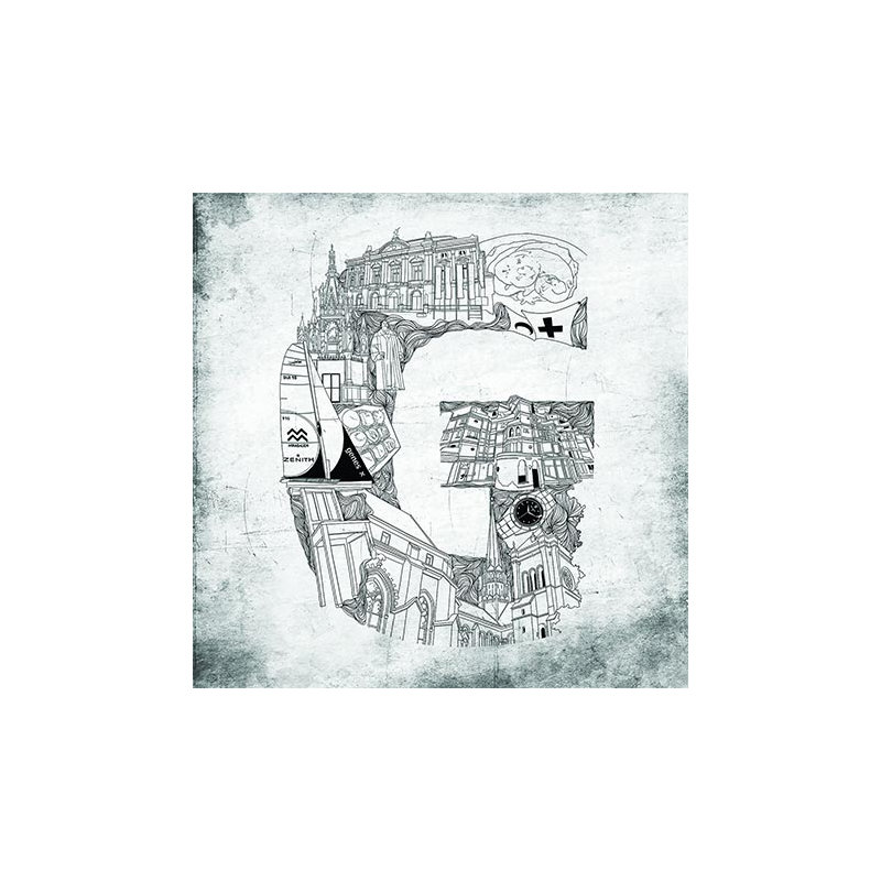 Art sur toile alphabet geneva, H 12 po x l 12 po x P 0,75 po