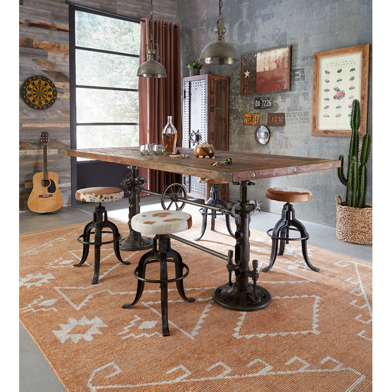 Wellington Upholstered Adjustable Stool with Metal Frame, Ebony