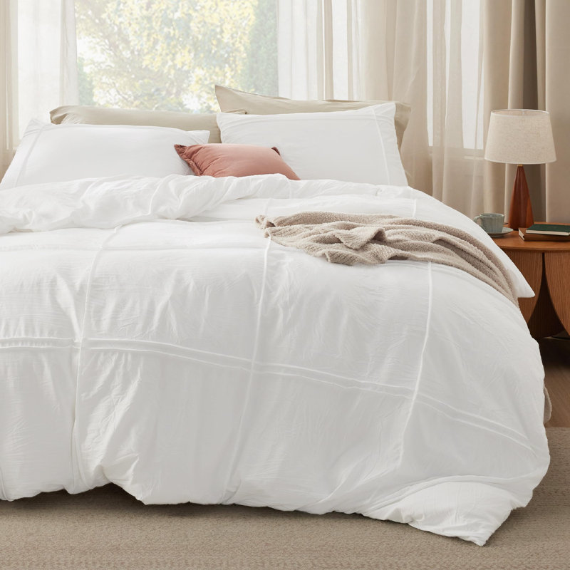 Bedsure  Grid Tufted Duvet Cover, King Duvet Cover + 2 Pillowcases