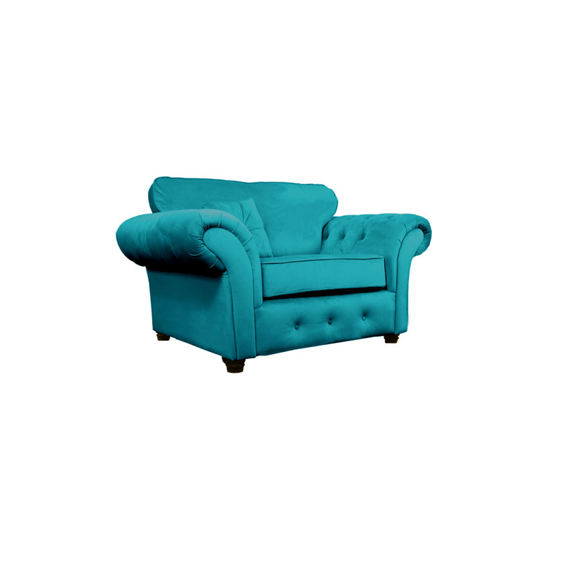 Lila Velvet Chesterfield Chair, Turquoise