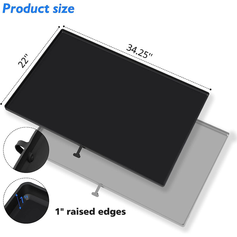 Plateau d'égouttement en silicone, Noir, noir, noir, noir