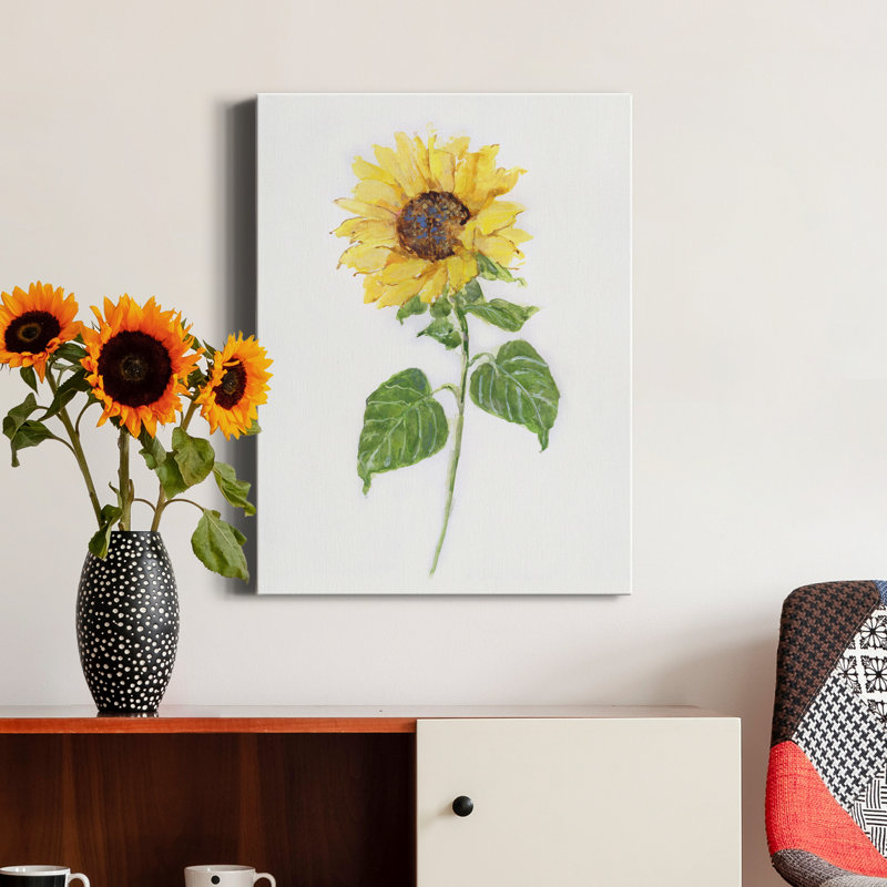 Sunflower II - Wrapped Canvas Painting, 40" H x 30" W x 1" D