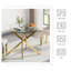 Ensemble de table à manger ronde 5 pièces pour 4 personnes, table de cuisine ronde en verre de 91 cm avec base en métal en forme de X et 4 chaises capitonnées en velours (ensemble de 5)-653396800-653396802