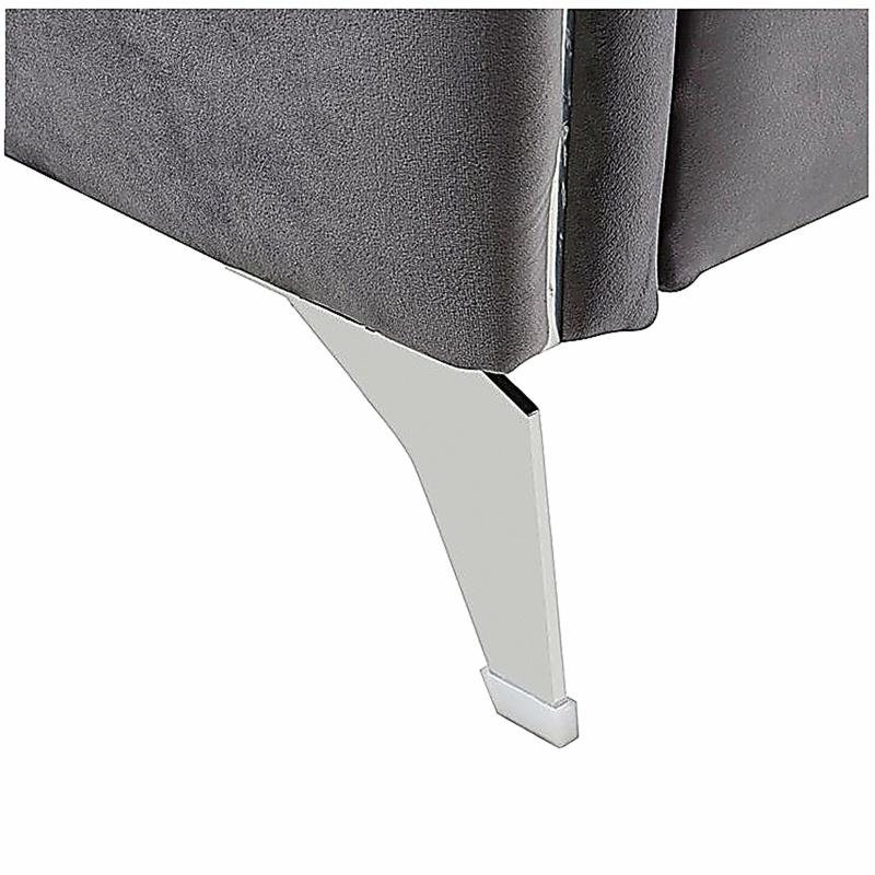 Fauteuil d'appoint moderne chic en velours gris Hadriano