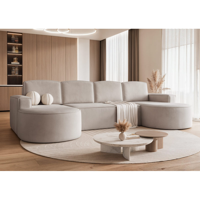 6 Seater Corner Sectional, Cream