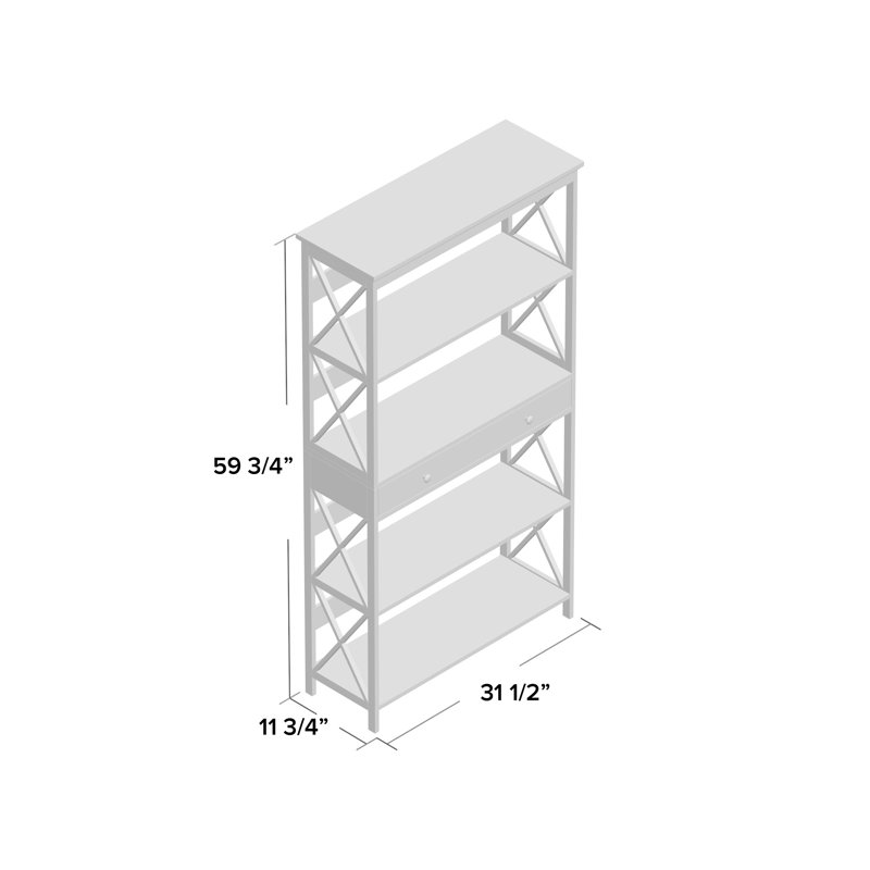 Oakden Etagere Storage Bookcase with Drawer, Sea Foam