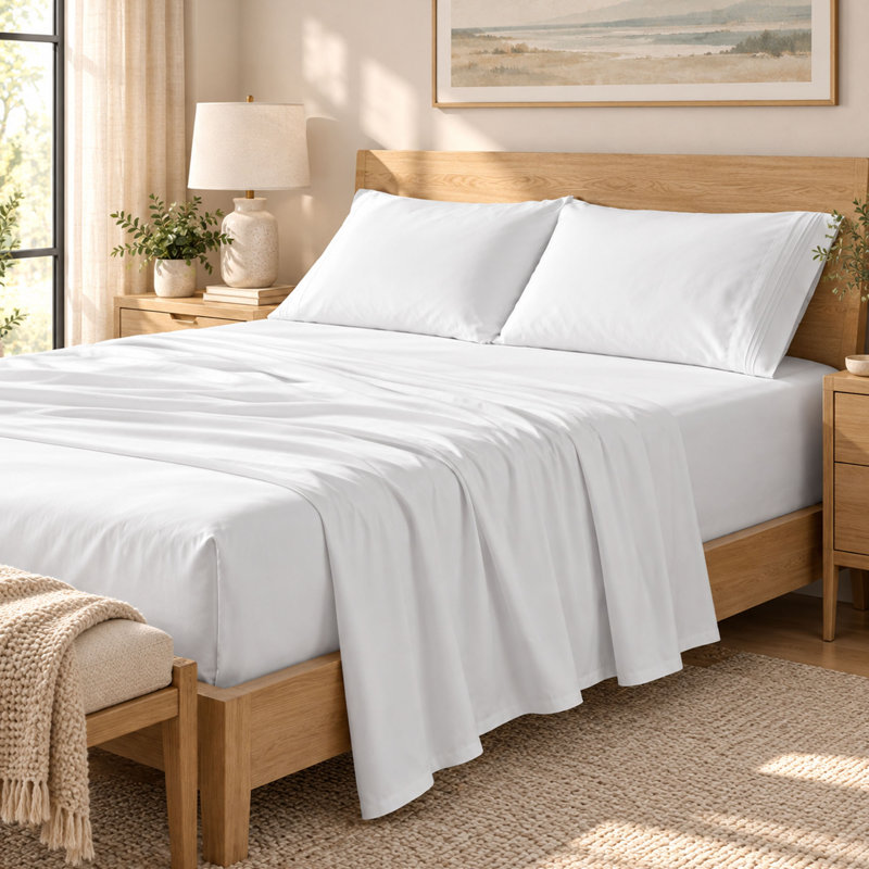Ensemble de draps 4 pièces en microfibre brossée avec poche profonde de 16 po, gris foncé, Queen Sheet Set with 2 Pillowcases