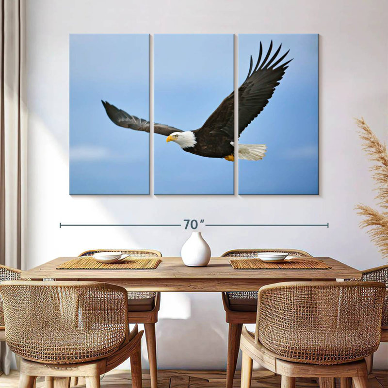 Gliding Bald Eagle, 42" H x 65" W