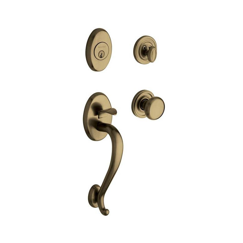 Logan Handleset with Single Cylinder Deadbolt and Door Knob and Rosette, Yes, Satin Brass & Black, Keyed Different
