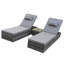 Tyndale 195cm Long Reclining Single Sun Lounger with Cushions and Table-411703439-411703435
