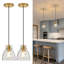 Luminaires suspendus modernes en verre martelé 2 lumières Amaurie-1761359883