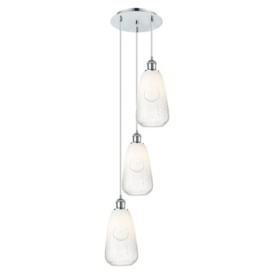 Ballston - amande Brookhaven - luminaire suspendu à 3 lumières de 13 po à finition cordon - finition chrome poli - abat-jour opale