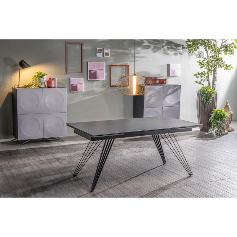 Lynnville Extendable Metal Base Dining Table