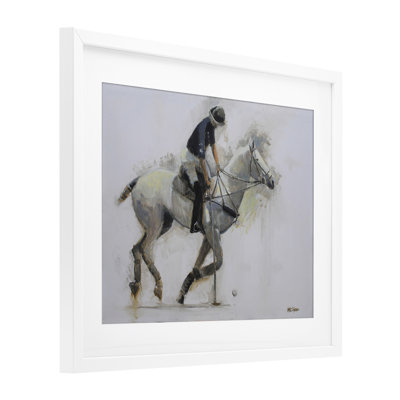 «Polo Rider in Motion», impression encadrée sous verre, conception de Jadei