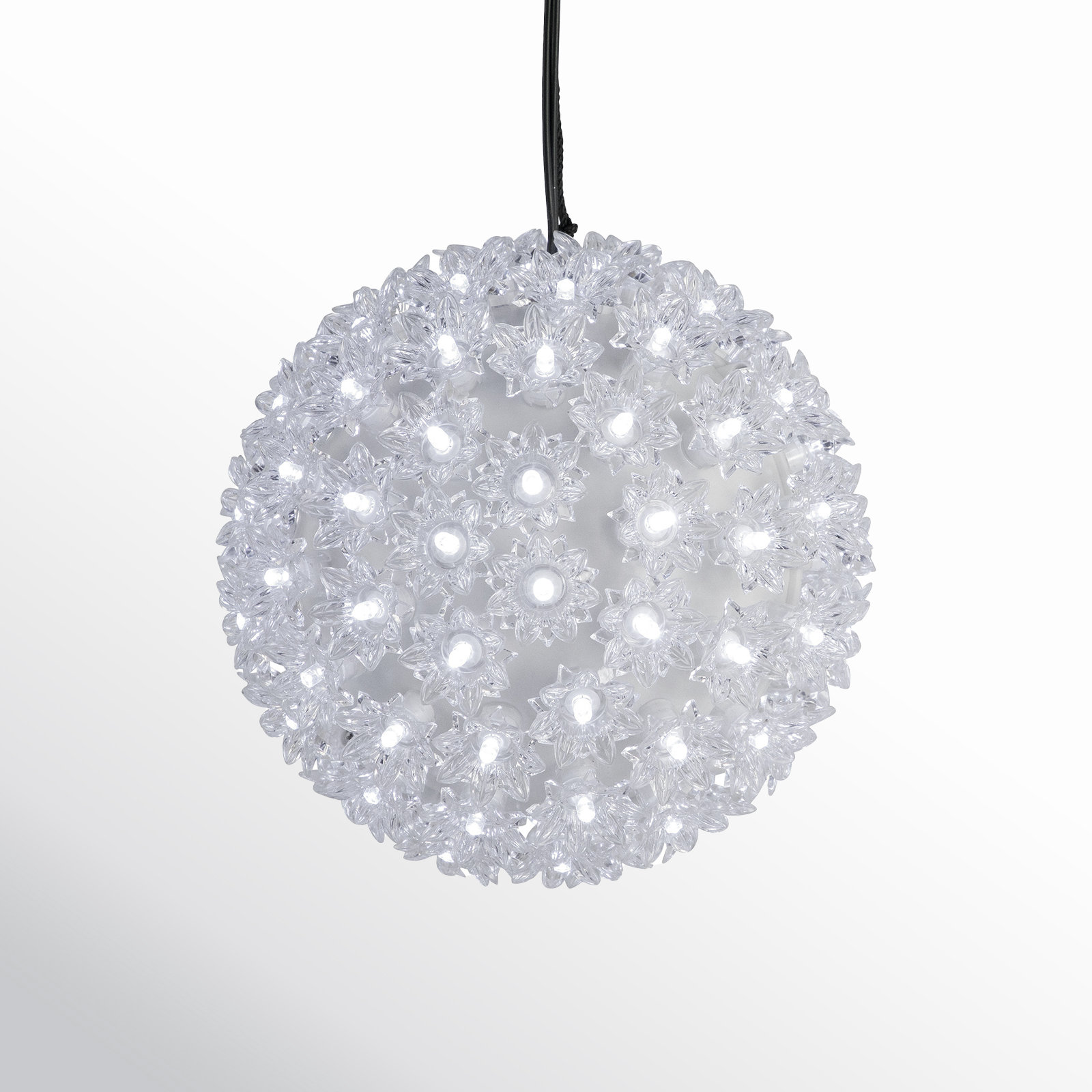 LED Lighted Starlight Sphere Hanging Outdoor Christmas Decoration- 7.5" - Pure White Lights