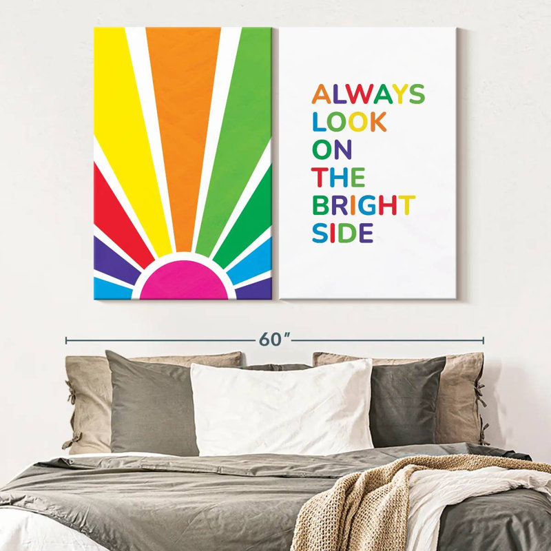 «Kids Inspirational II», ensemble de 2 reproductions sur toile par IvaCuddlyMural, H 39 po x l 53 po x P 1,25 po