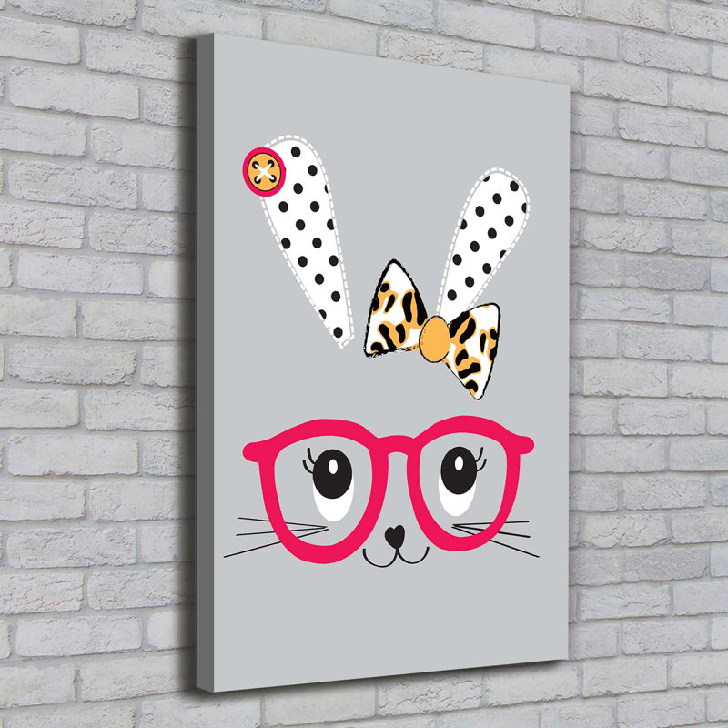 Rabbit With Glasses - Wrapped Canvas Print