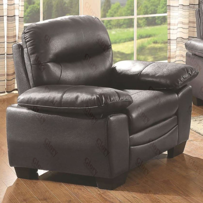 Fauteuil Mouton de 99,06 cm de large, Similicuir noir