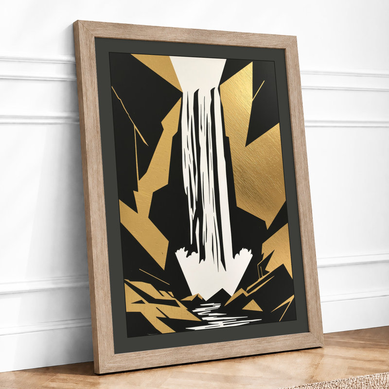 Geometric Waterfall Art Deco - Print, A1 - 84.1 x 59.4 cm, Oak