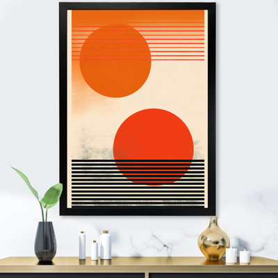 «Minimal Geometric Orange Bold Sunset» sur toile