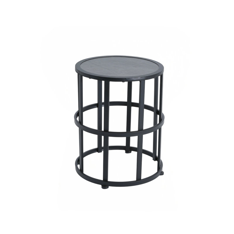 Modern Ceramic Tile Accent Table with Durable Iron Frame