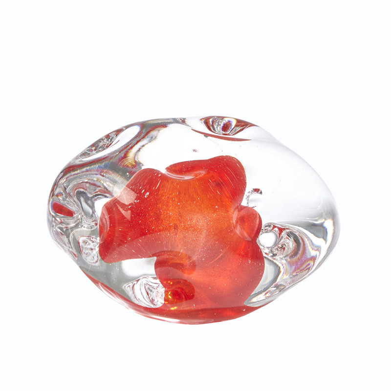 Dimple Paperweight-Cinnabar, 4.25" H x 6.25" W x 4.75" D